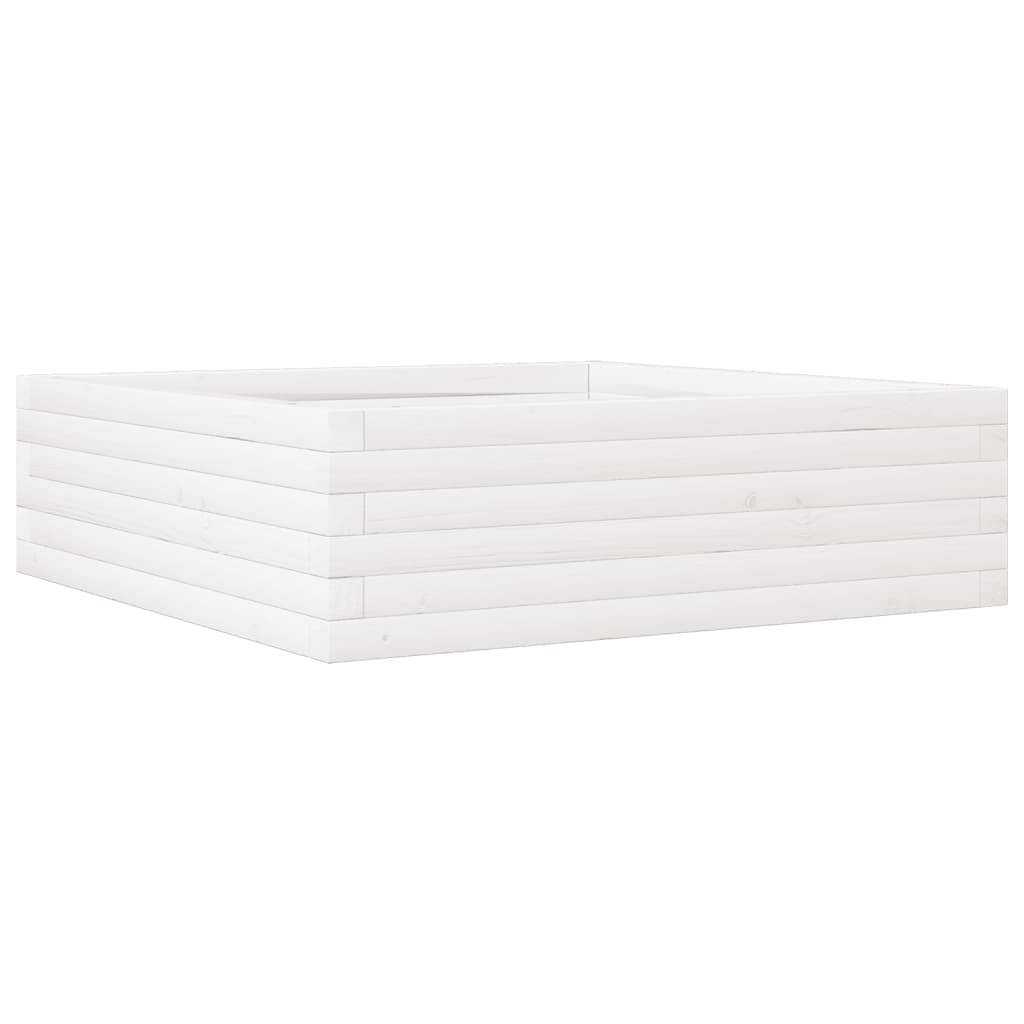 Vidaxx Pflanzgefäß 80x80x23 cm massives Kiefernholz weiß