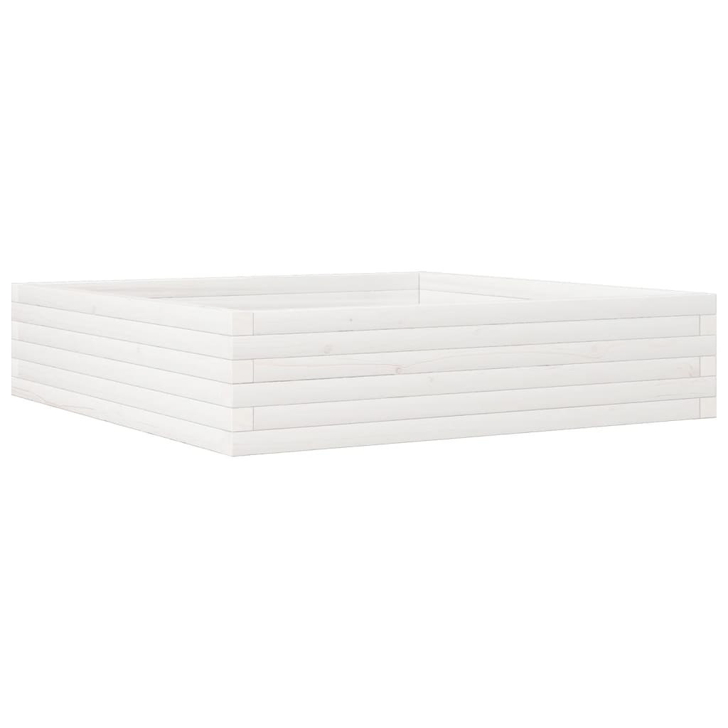 Vidaxx Pflanzgefäß 100x100x23 cm massives Kiefernholz weiß