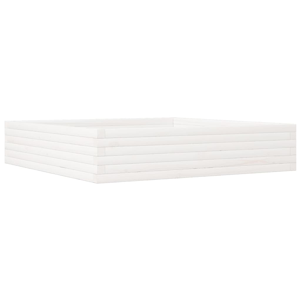 Vidaxx Pflanzgefäß 110x110x23 cm massives Kiefernholz weiß
