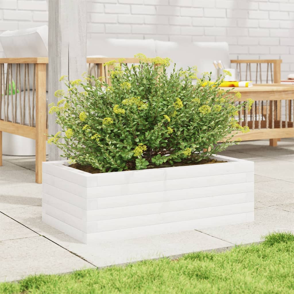 Vidaxx Pflanzgefäß 70x40x23 cm massives Kiefernholz weiß