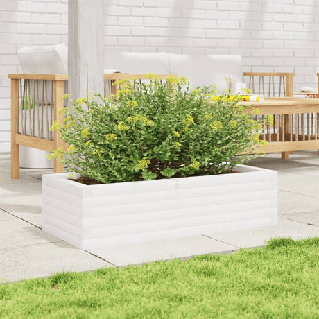 Vidaxx Pflanzgefäß 90x40x23 cm massives Kiefernholz weiß