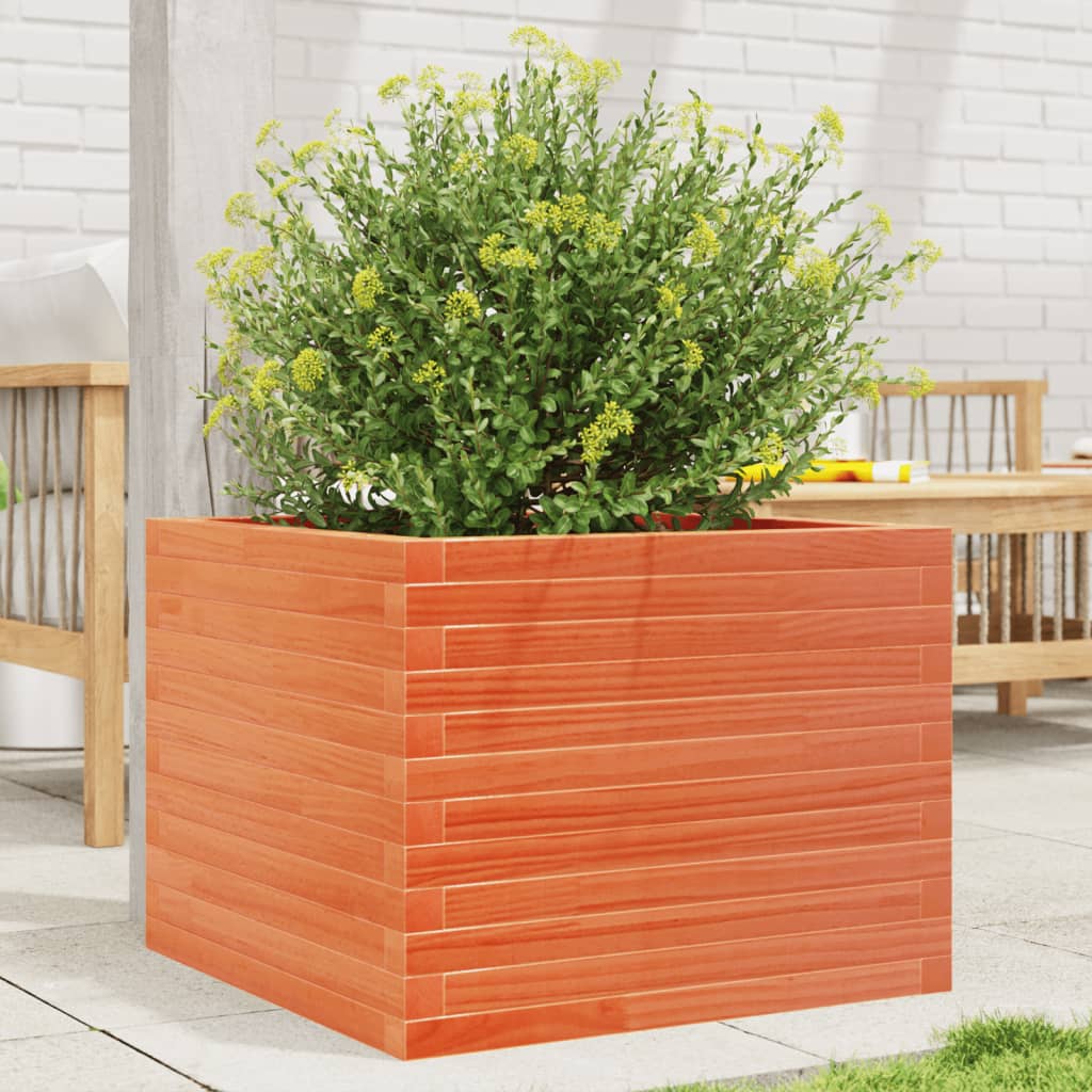 Vidaxx Pflanzgefäß 60x60x45,5 cm massives Kiefernholz, braun gewaschen