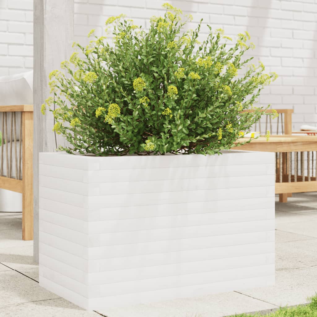 Vidaxx Pflanzgefäß 70x40x45,5 cm massives Kiefernholz weiß