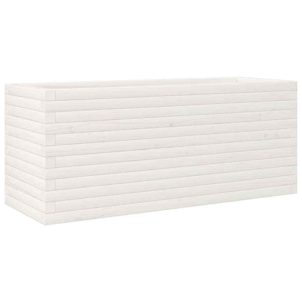 Vidaxx Pflanzgefäß 110x40x45,5 cm massives Kiefernholz weiß