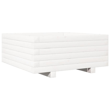 Vidaxx Pflanzgefäß 60x60x26,5 cm massives Kiefernholz weiß