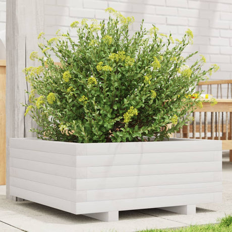 Vidaxx Pflanzgefäß 60x60x26,5 cm massives Kiefernholz weiß