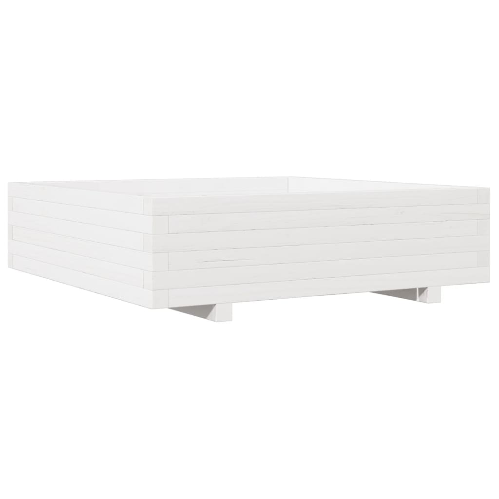 Vidaxx Pflanzgefäß 90x90x26,5 cm massives Kiefernholz weiß