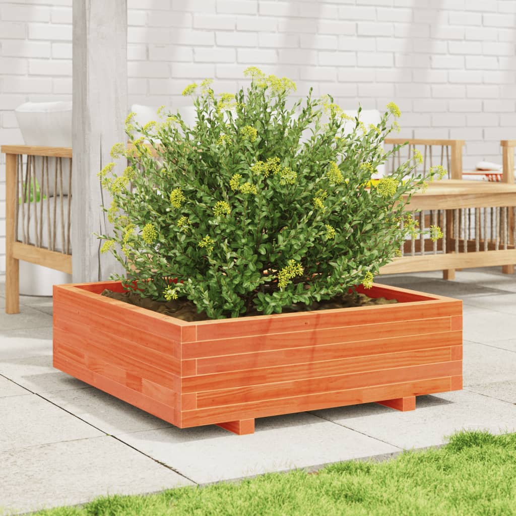 Vidaxx Pflanzgefäß 90x90x26,5 cm massives Kiefernholz, braun gewaschen