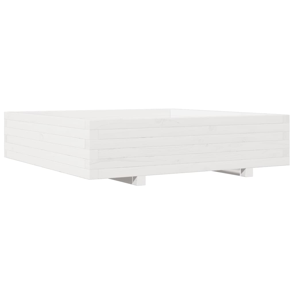 Vidaxx Pflanzgefäß 100x100x26,5 cm massives Kiefernholz weiß