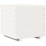 Vidaxx Pflanzgefäß 50x50x49,5 cm massives Kiefernholz weiß