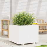 Vidaxx Pflanzgefäß 60x60x49,5 cm massives Kiefernholz weiß