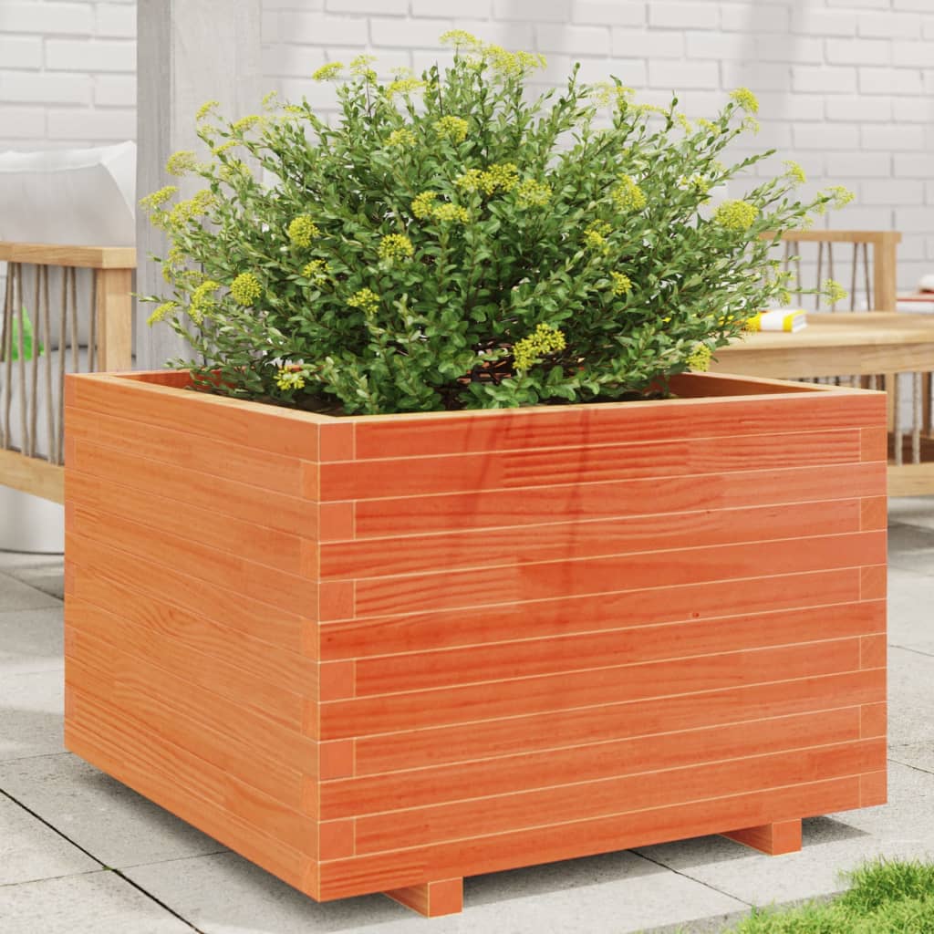 Vidaxx Pflanzgefäß 70x70x49,5 cm massives Kiefernholz, braun gewaschen