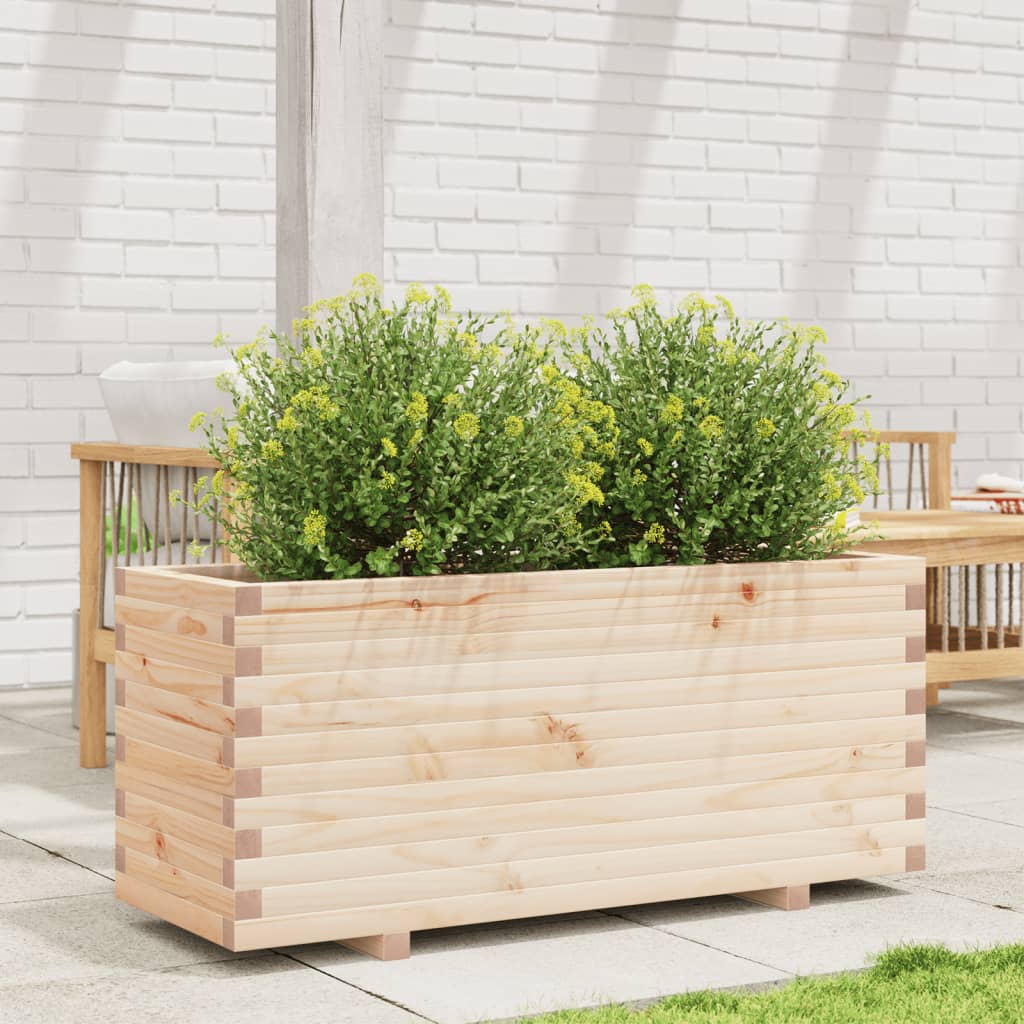 Vidaxl plantenbak 110x40x49,5 cm massief grenenhout