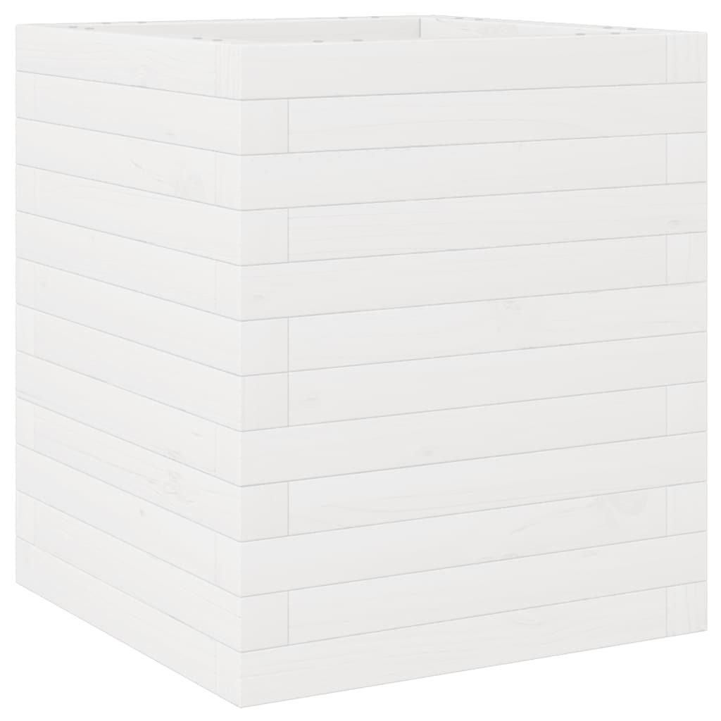 VidaXL Pflanzgefäß 40x40x46 cm massives Kiefernholz weiß