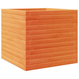 VidaXL Pflanzgefäß 50x50x46 cm massives Kiefernholz, braun gewaschen