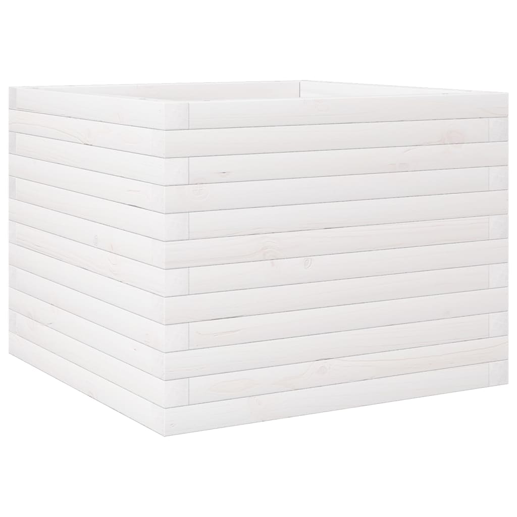 VidaXL Pflanzgefäß 60x60x46 cm massives Kiefernholz weiß