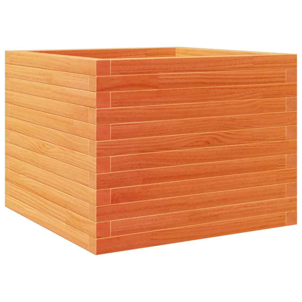 VidaXL Pflanzgefäß 60x60x46 cm massives Kiefernholz, braun gewaschen