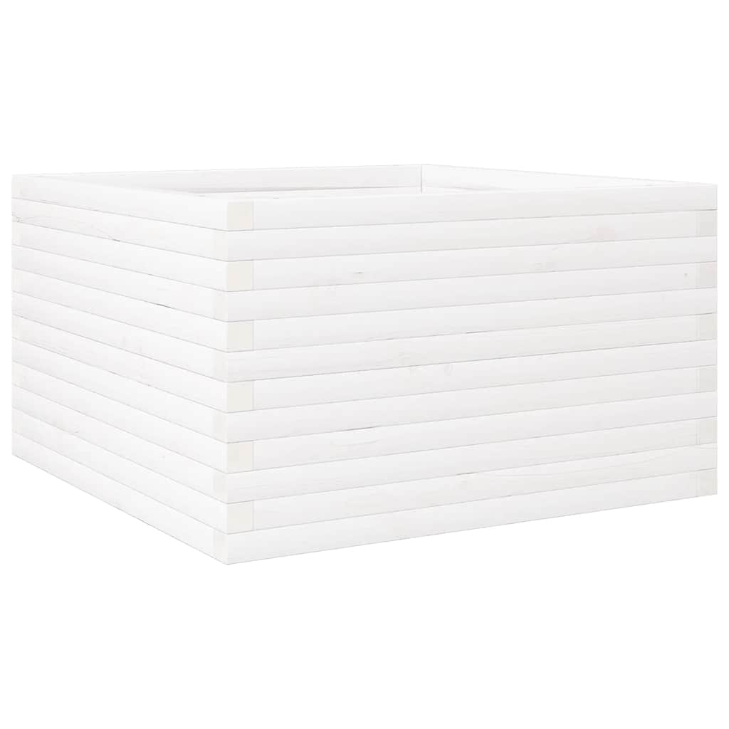 VidaXL Pflanzgefäß 80x80x46 cm massives Kiefernholz weiß