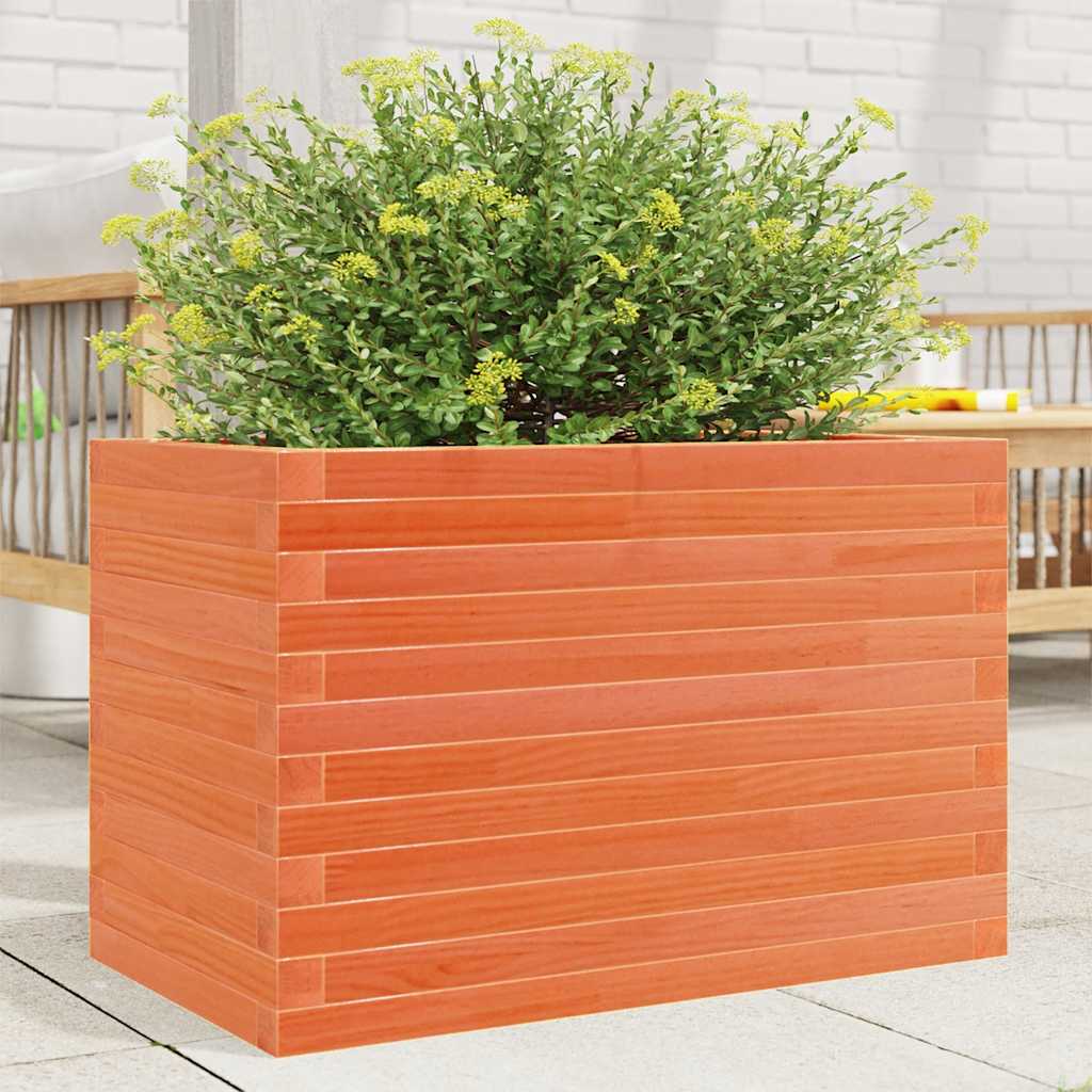 VidaXL Pflanzgefäß 70 x 40 x 46 cm, massives Kiefernholz, braun gewaschen
