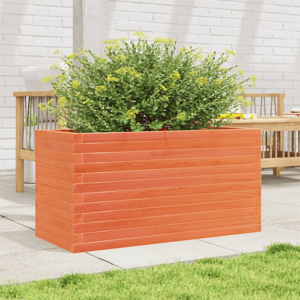 VidaXL Pflanzgefäß 90x40x46 cm massives Kiefernholz, braun gewaschen