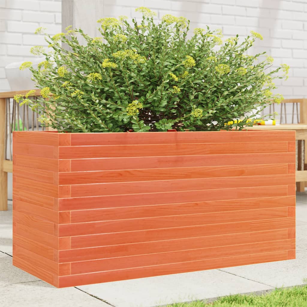 VidaXL Pflanzgefäß 90x40x46 cm massives Kiefernholz, braun gewaschen