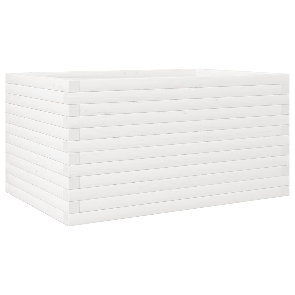 VidaXL Pflanzgefäß 90x60x46 cm massives Kiefernholz weiß