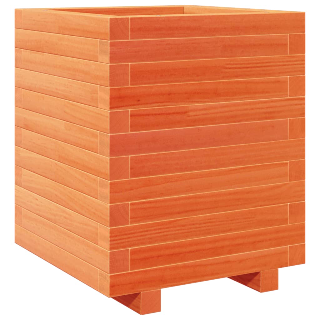 VidaXL Pflanzgefäß 40x40x49,5 cm massives Kiefernholz, braun gewaschen