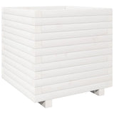 VidaXL Pflanzgefäß 50x50x49,5 cm massives Kiefernholz weiß