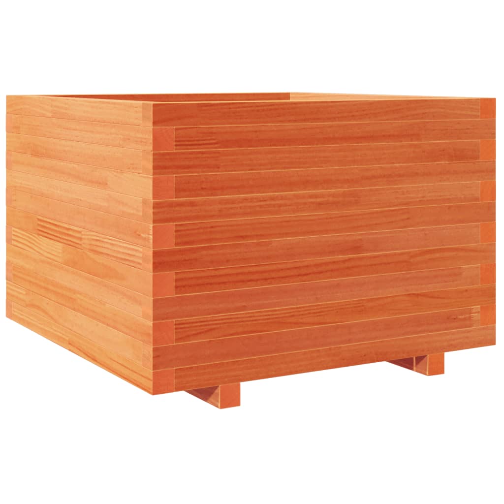 VidaXL Pflanzgefäß 70 x 70 x 49,5 cm, massives Kiefernholz, braun gewaschen