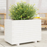 VidaXL Pflanzgefäß 70x40x49,5 cm massives Kiefernholz weiß