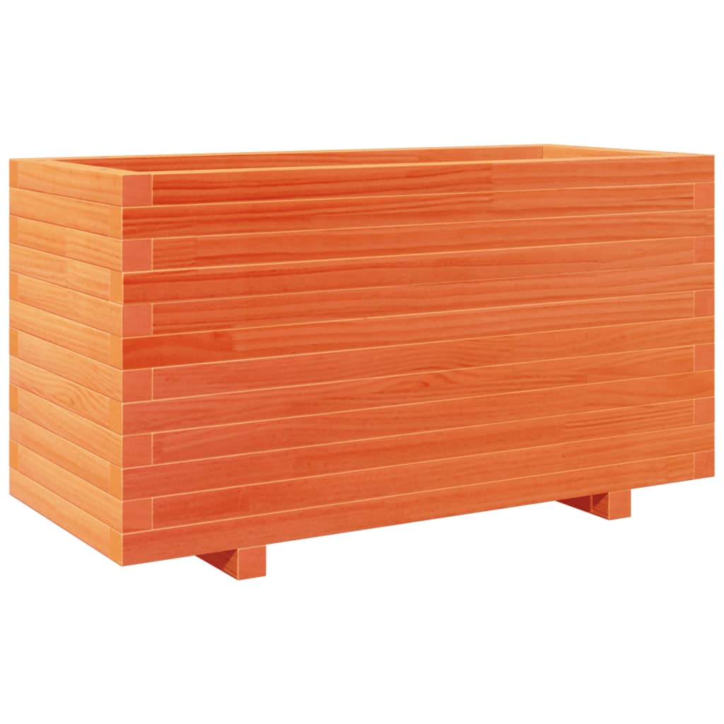 VidaXL Pflanzgefäß 90 x 40 x 49,5 cm, massives Kiefernholz, braun gewaschen