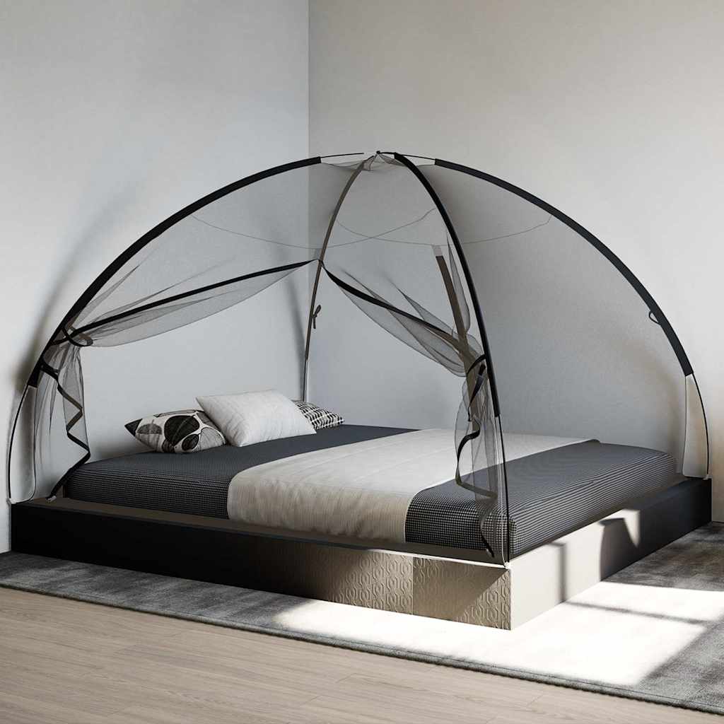 VidaXL Moskitonetz mit Türen Mongolia 220 Mesh 200x180x135 cm Schwarz