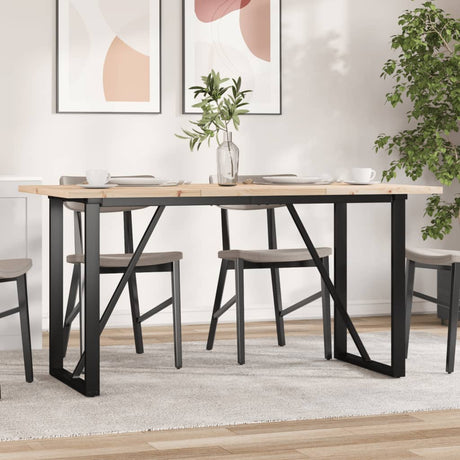 Vidaxl eettafel o-frame 160x80x75,5 cm massief grenenhout en staal