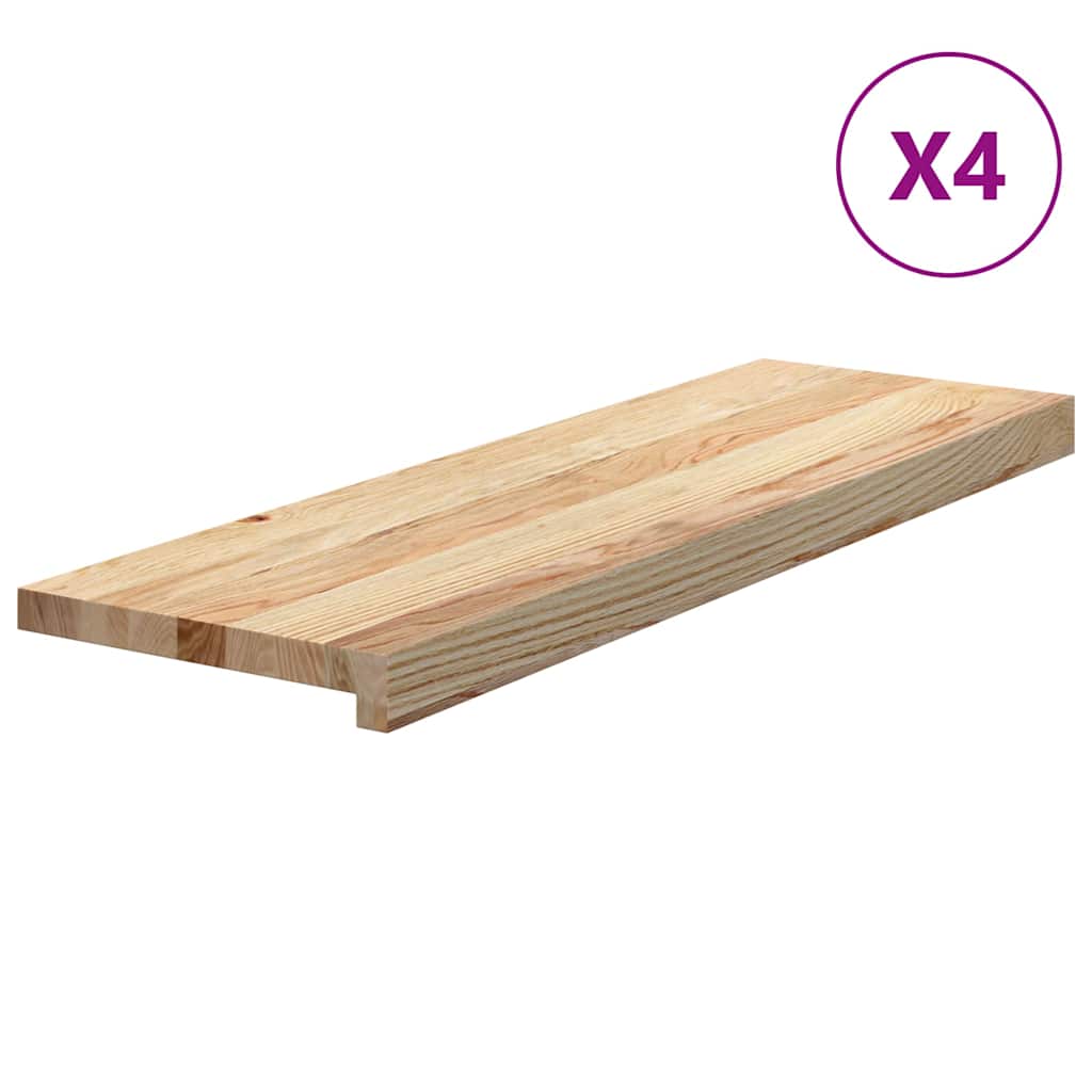 Vidaxx Treppenstufen 4 Stück 80x30x2 cm unbehandelte massive Eiche