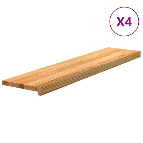 VidaXL Treppenstufen 4 Stk. 110x25x2 cm massive Eiche hellbraun