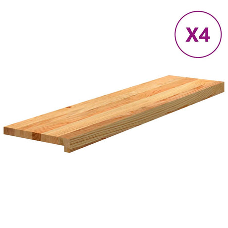 Vidaxx Treppenstufen 4 Stk. 100x30x2 cm Eiche massiv hellbraun