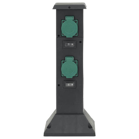 Vidaxx Garten-Steckdosensäule 4-fach 16x16x39,5 cm Schwarz und Grün
