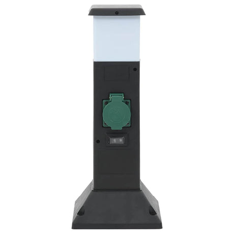 Vidaxxl Gartensteckdose mit Lampe und Erdungsstift 2-fach 16x16x39,5 cm