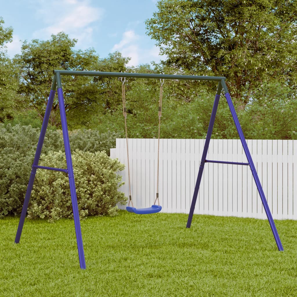 VidaXL rocking frame for outside with 2 hanging hooks steel blue