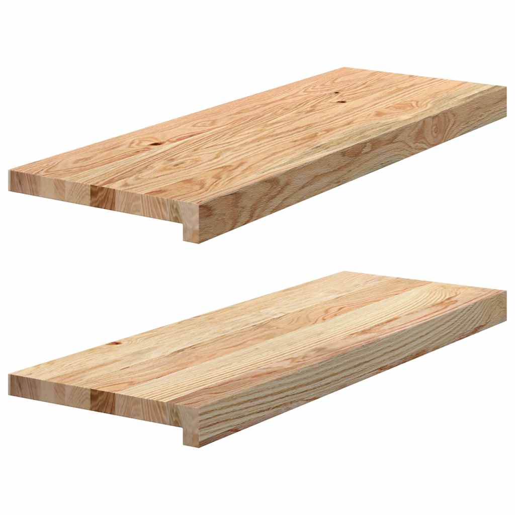 Vidaxl vensterbanken 2 st onbehandeld 70x25x2 cm massief eikenhout