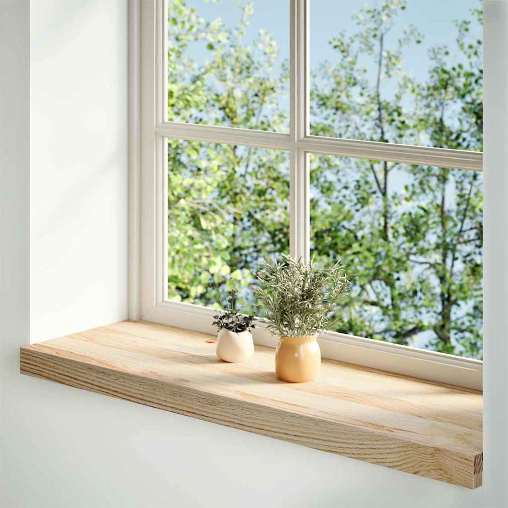 Vidaxl vensterbanken 2 st onbehandeld 80x25x2 cm massief eikenhout