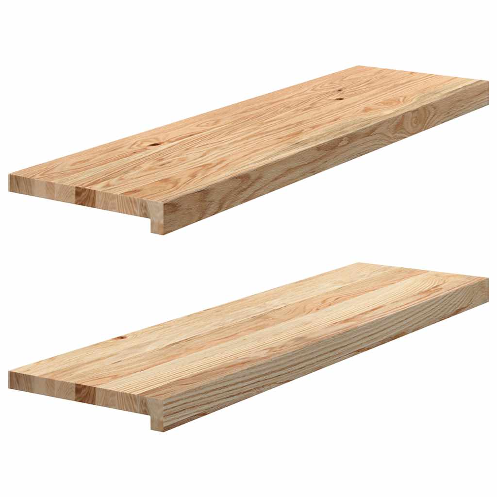 Vidaxl vensterbanken 2 st onbehandeld 90x25x2 cm massief eikenhout