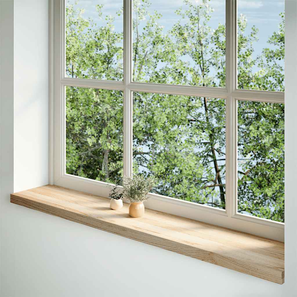 Vidaxx Fensterbänke 2 Stück unbehandelt 140x25x2 cm massive Eiche