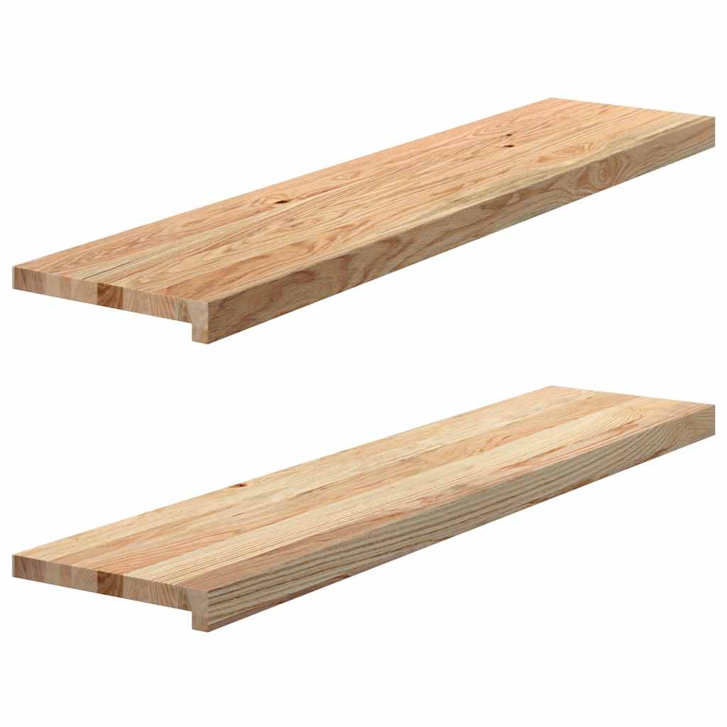 Vidaxl vensterbanken 2 st onbehandeld 110x30x2 cm massief eikenhout