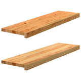 Vidaxl vensterbanken 2 st 90x25x2 cm massiv eikenhout lichtbruin