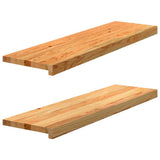 Vidaxx Fensterbänke 2 Stk. 90x30x2 cm Eiche massiv hellbraun