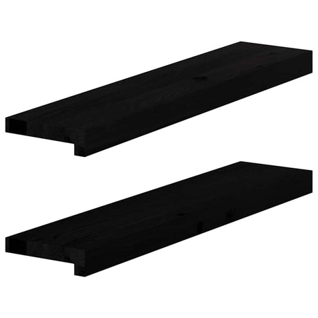 Vidaxx Fensterbänke 2 Stk. 70x15x2 cm Eiche massiv dunkelbraun