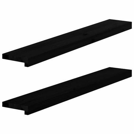 Vidaxx Fensterbänke 2 Stk. 100x15x2 cm Eiche massiv dunkelbraun