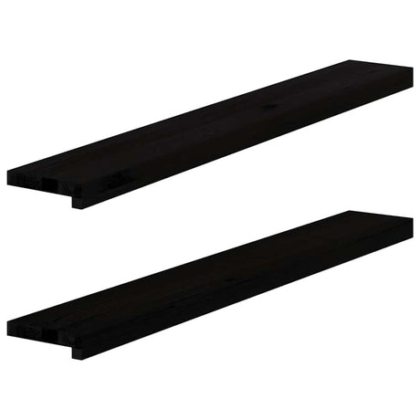 Vidaxx Fensterbänke 2 Stk. 110x15x2 cm Eiche massiv dunkelbraun