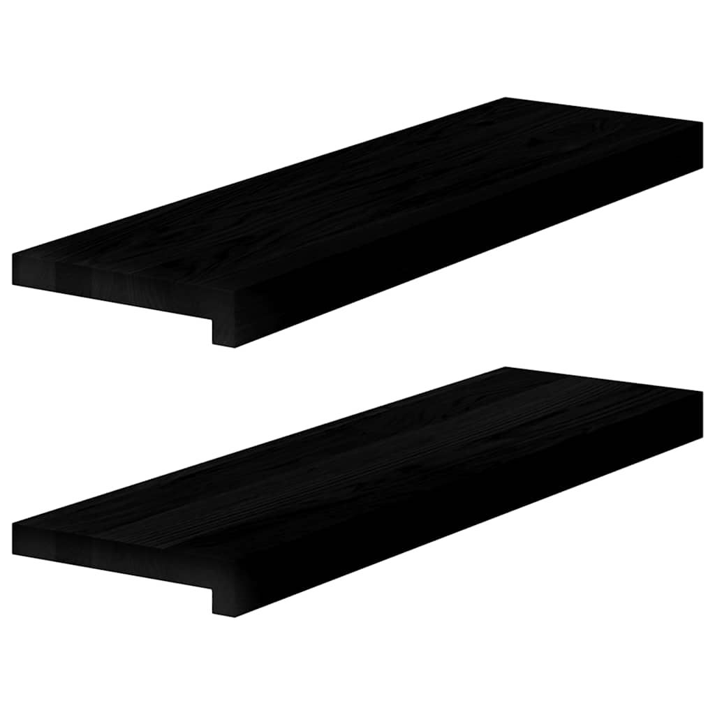 Vidaxl Sills de fenêtre 2 st 70x20x2 cm chêne massif brun foncé